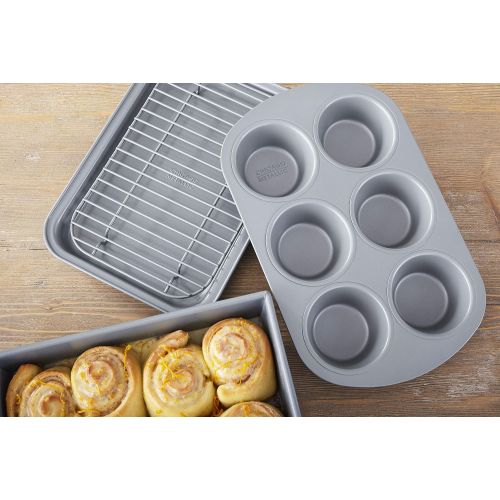  Chicago Metallic Non-Stick Toaster Oven Bakeware Set, 4-Piece, Carbon Steel