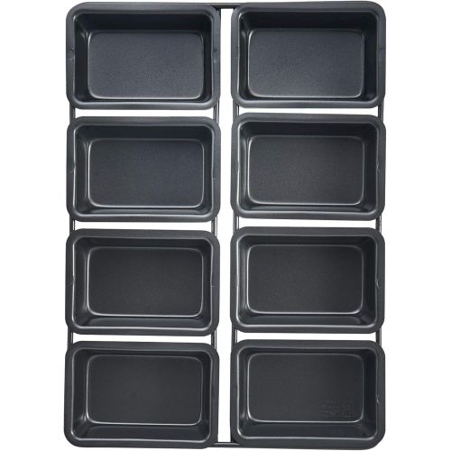  Chicago Metallic Professional 8-Cup Non-Stick Linked Mini Loaf Pans, 12.75-Inch-by-9-Inch: Mini Cornbread Pan: Kitchen & Dining