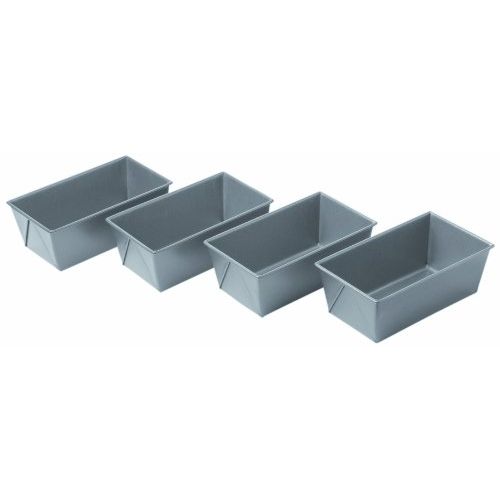  Chicago Metallic Commercial II Non-Stick Mini Loaf Pans, Set of 4, 5-3/4 by 3-1/4 by 2-1/4-Inch - 59440: Kitchen & Dining