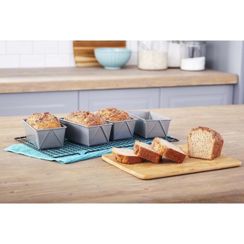  Chicago Metallic Commercial II Non-Stick Mini Loaf Pans, Set of 4, 5-3/4 by 3-1/4 by 2-1/4-Inch - 59440: Kitchen & Dining