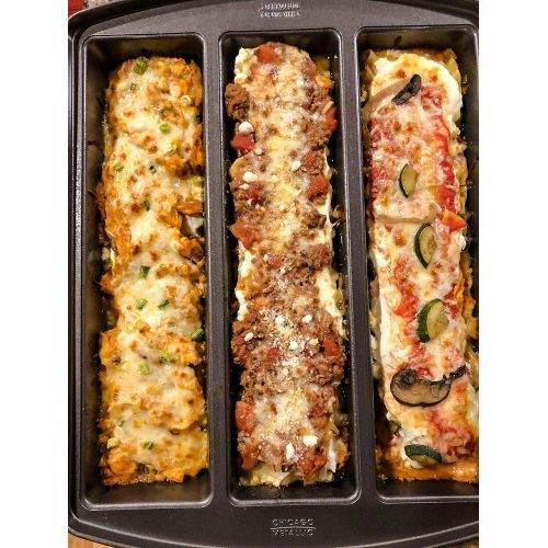  [아마존베스트]Chicago Metallic Professional Lasagna Trio Pan, 12 by 15 by 3, Silver