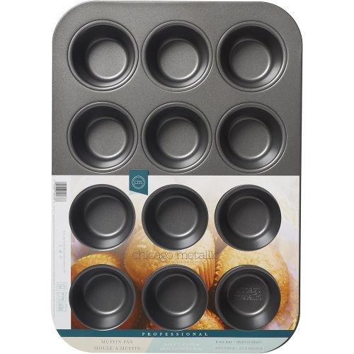  [아마존베스트]Chicago Metallic Professional 12-Cup Non-Stick Muffin Pan,15.75-Inch-by-11-Inch