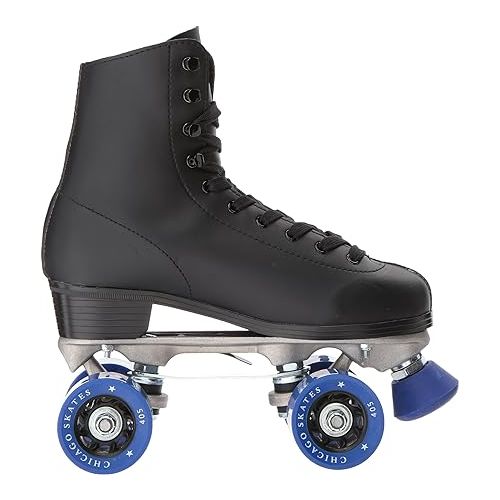 시카고스케이트 CHICAGO Skates Premium Black Quad Roller Skates for Boys and Men Beginners Classic Adjustable High-Top Design for Indoor or Outdoor Skates and Roller Derby