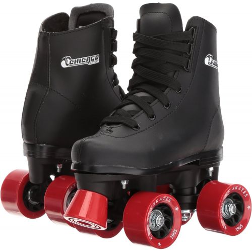 시카고스케이트 Chicago Skates Chicago Boys Classic Roller Skates Black Rink Quad Skates - Size Youth 2