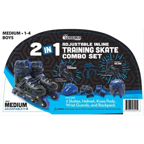 시카고스케이트 Chicago Skates Training Set Black/Blue MD (1 Little Kid - 4 Big Kid)