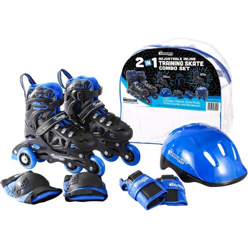 시카고스케이트 Chicago Skates Training Set Black/Blue MD (1 Little Kid - 4 Big Kid)