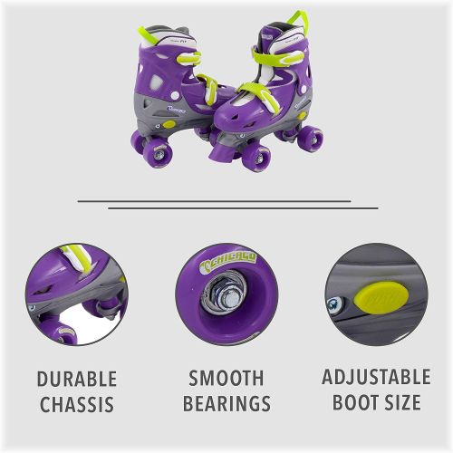 시카고스케이트 Chicago Skates Chicago Kids Adjustable Quad Roller Skates - Purple