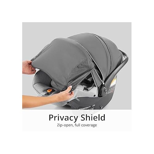 치코 Chicco KeyFit 35 Zip ClearTex Infant Car Seat and Base - Rear-Facing for 4-35 lbs Infants, With Head/Body Support, Zip Shield, Compatible with Chicco Strollers