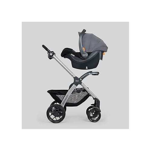 치코 Chicco Bravo 3-in-1 Trio Travel System, Quick-Fold Stroller with KeyFit 30 Infant Car Seat and base | Camden/Black