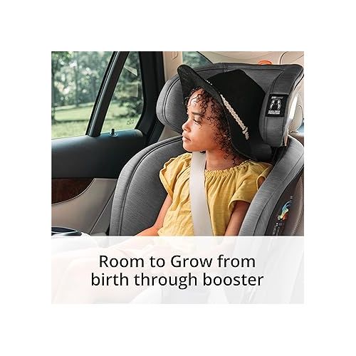 치코 Chicco OneFit™ ClearTex® Slim All-in-One Car Seat, Rear-Facing Seat for Infants 5-40 lbs., Forward-Facing Car Seat 25-65 lbs., Booster 40-100 lbs., Convertible Car Seat | Slate/Grey