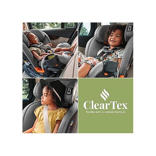치코 Chicco OneFit™ ClearTex® Slim All-in-One Car Seat, Rear-Facing Seat for Infants 5-40 lbs., Forward-Facing Car Seat 25-65 lbs., Booster 40-100 lbs., Convertible Car Seat | Slate/Grey
