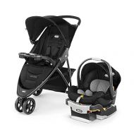 Chicco Viaro Quick-Fold Travel System, Includes Infant Car Seat and Base, Stroller and Car Seat Combo, Baby Travel Gear | Black/Black