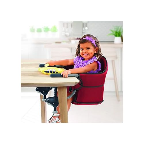 치코 Chicco Caddy Hook-On Chair, Portable High Chair for Babies and Toddlers, for Children up to 37 lbs., Lightweight, Compact Fold | Red