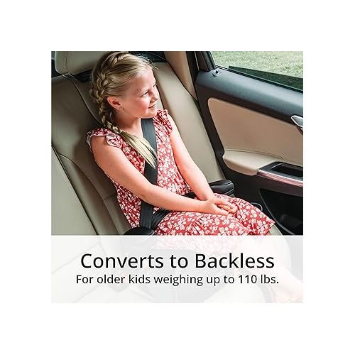 치코 Chicco KidFit ClearTex Plus 2-in-1 Belt-Positioning Booster Car Seat, Backless and High Back Booster Seat, for Children Aged 4 Years and up and 40-100 lbs. | Obsidian/Black