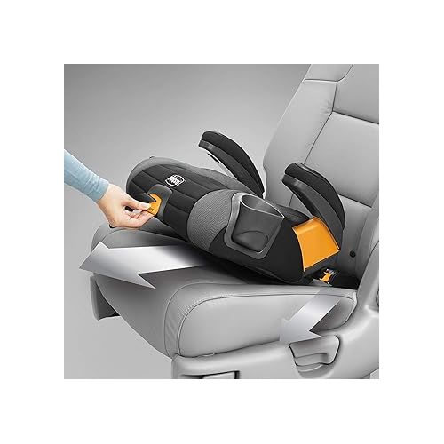 치코 Chicco GoFit Plus Backless Booster Car Seat with LATCH Attachment and Quick-Release LATCH Removal, Portable Travel Booster Seat for children 40-110 lbs. | Iron/Black