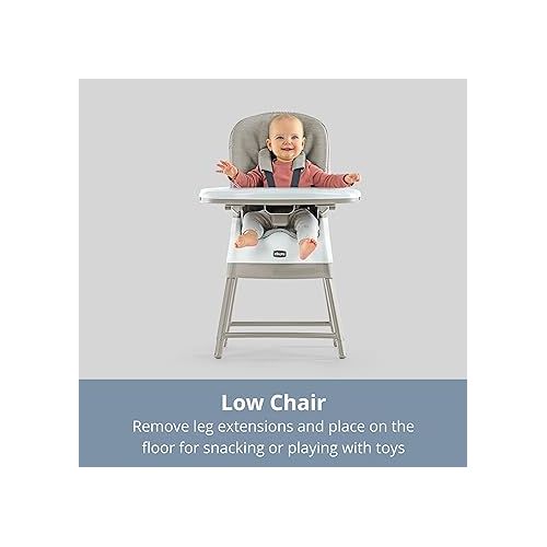 치코 Chicco Stack® Hi-Lo 6-in-1 Multi-Use Convertible High Chair, Reclining High Chair for Babies and Toddlers Easy-Clean Baby High Chair Booster Toddler Seat Combo | Tide/Blue/Green