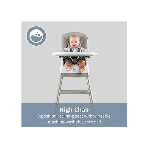 치코 Chicco Stack® Hi-Lo 6-in-1 Multi-Use Convertible High Chair, Reclining High Chair for Babies and Toddlers Easy-Clean Baby High Chair Booster Toddler Seat Combo | Tide/Blue/Green