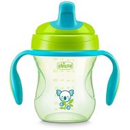Chicco 7oz. Semi-Soft Trainer with Bite-Resistant Spout and Spill-Free Lid | Removable, Non-Slip Handles | Top-Rack Dishwasher Safe | Easy to Hold Ergonomic Indents | Green| 6+ Months