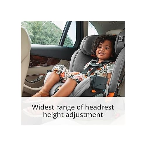 치코 Chicco OneFit ClearTex All-in-One, Rear-Facing Seat for Infants 5-40 lbs, Forward-Facing Car Seat 25-65 lbs, Booster 40-100 lbs, Convertible| Obsidian/Black