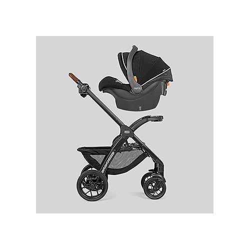 치코 Chicco Bravo Primo Trio Travel System, Quick-Fold Stroller with Chicco KeyFit 35 Zip Extended-Use Infant Car Seat and Stroller Combo | Springhill/Black