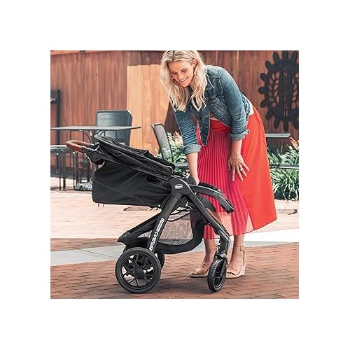 치코 Chicco Bravo Primo Trio Travel System, Quick-Fold Stroller with Chicco KeyFit 35 Zip Extended-Use Infant Car Seat and Stroller Combo | Springhill/Black