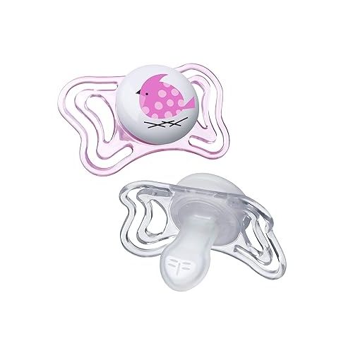 치코 Chicco PhysioForma Light Day & Night including Glow In Dark Pacifier for Babies 0-6m, Pink, Orthodontic Nipple, BPA-Free, 2-count in Sterilizing Case