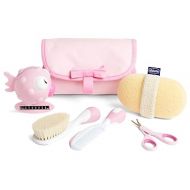 Chicco My First Beauty Set 5-in-1, Chicco Hygiene Set for Newborns, Children's Hygiene Products, Comb, Brush, Nail Scissors, Thermometer and Bath Sponge, Baby Accessories 0 Months, Pink