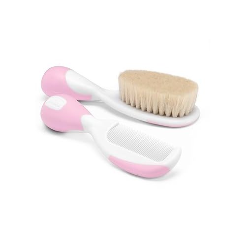 치코 Chicco My First Beauty Set 5-in-1, Chicco Hygiene Set for Newborns, Children's Hygiene Products, Comb, Brush, Nail Scissors, Thermometer and Bath Sponge, Baby Accessories 0 Months, Pink