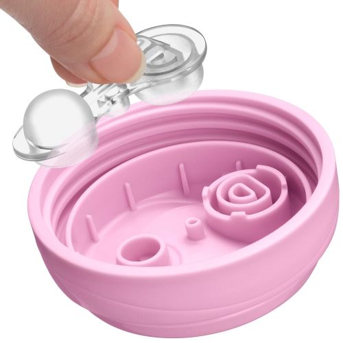 치코 Chicco Rim Spout Trainer Spill Free Bite Poof Rim Baby Sippy Cup, 9 Months+, Pink/Purple, 9 Ounce (Pack of 2) (00007062100070)