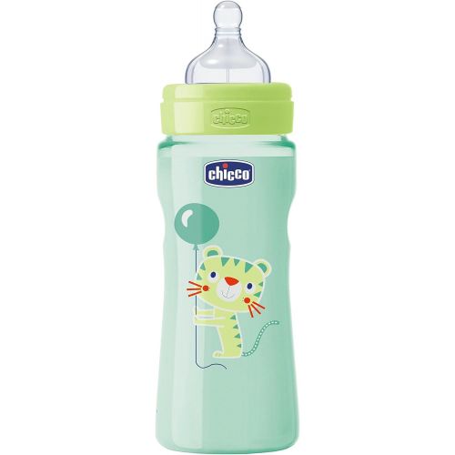 치코 Chicco Baby Bottle Wellbeing Coloured Polypropylene and Silicon Unisex 4M + 330ml