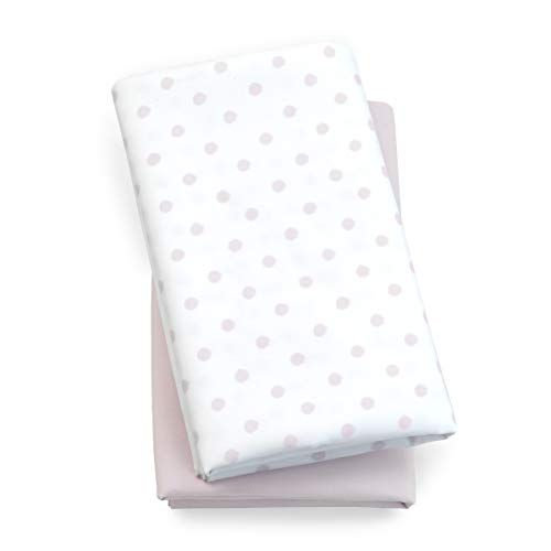 치코 Chicco Lullaby Playard Sheets 2 Piece Set, Pink Dot