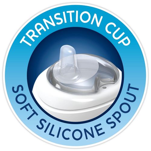 치코 Chicco Soft Silicone Spout Spill Free Transition Baby Sippy Cup, Pink, 7 Ounce/4M+