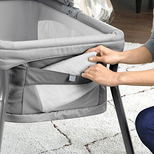 치코 Chicco Lullago Nest Portable Bassinet, Travel Friendly Carry Bag, Removable and Machine-Washable Fabrics, Breathable Mesh Sides, Adjustable Canopy with Hanging Toys, Poetic