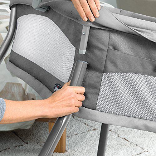 치코 Chicco Lullago Nest Portable Bassinet, Travel Friendly Carry Bag, Removable and Machine-Washable Fabrics, Breathable Mesh Sides, Adjustable Canopy with Hanging Toys, Poetic