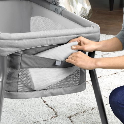 치코 Chicco Lullago Nest Portable Bassinet, Travel Friendly Carry Bag, Removable and Machine-Washable Fabrics, Breathable Mesh Sides, Adjustable Canopy with Hanging Toys, Poetic