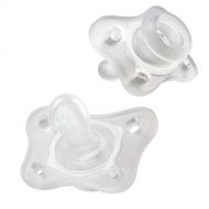 Chicco PhysioForma Silicone Mini Pacifier in Clear for Babies 0-2m, Orthodontic Nipple, BPA-Free, 2-Count in Sterilizing Case