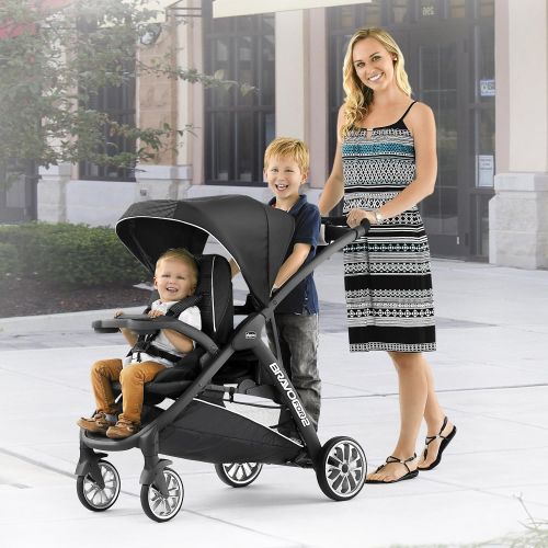 치코 Chicco Chicco BravoFor2 LE Standing/Sitting Double Stroller - Crux, Black , 45.7x23.3x42.8 Inch (Pack of 1)