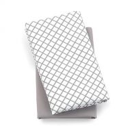 Chicco Lullaby Playard Sheets - Grey Diamond 2-Pack Grey/White