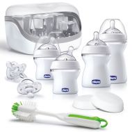Chicco NaturalFit Baby Bottles All You Need Starter Set with Bottle Sterilizer, Bottle Brush, Orthodontic Pacifiers and Storage Lids