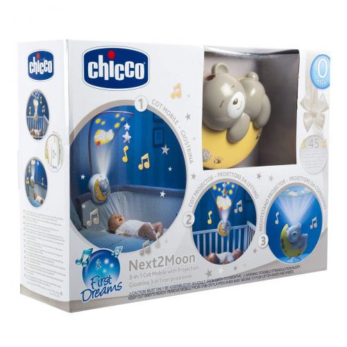 치코 Chicco Next2Moon Projector Neutral cot, Beige