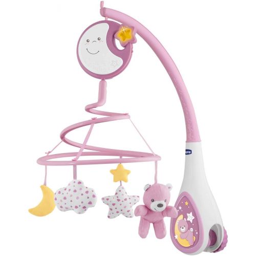 치코 Chicco Next2Dreams Baby Mobile with Music Box for Cot and Bed - 3 in 1 Baby Mobile Compatible with Next2Me Cot, with Sound Effects, Soft Night Light Projector and Classical Music -