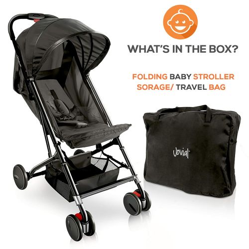 치코 Chicco Portable Folding Lightweight Baby Stroller - Smallest Foldable Compact Stroller Airplane Travel,Compact Storage, 5-Point Safety, Easy 1 Hand Fold, Canopy Sun Shade, Storage Bag - J