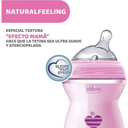 치코 Natural Feeling Chicco Baby Bottle 250ml 2Mesi + Bimba