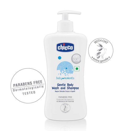 치코 Chicco Baby Moments Gentle Body Wash and Shampoo (500ml)