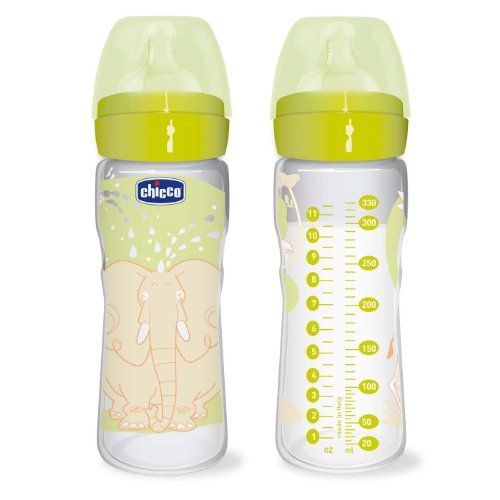 치코 Chicco- Baby Fast Flow Feeding Plastic Bottle 4+ 330Ml