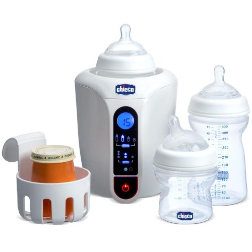 치코 Chicco Digital Bottle & Baby Food Jar Warmer with LCD Display, Digital Countdown and Ready Alert, Fits Most Bottles and Baby Food Jars, White