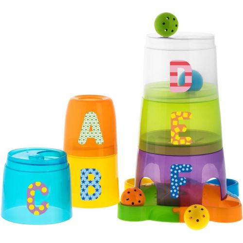 치코 Chicco Super Tower Stackable ? Vertical Puzzle 62 cm High and Fun Nesting Pieces ? Includes 6 Colourful Balls and 6 Stackable Cubes