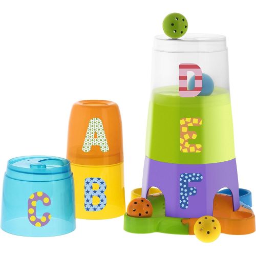 치코 Chicco Super Tower Stackable ? Vertical Puzzle 62 cm High and Fun Nesting Pieces ? Includes 6 Colourful Balls and 6 Stackable Cubes
