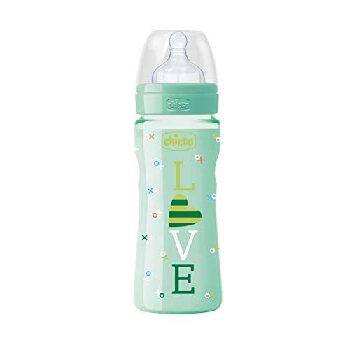 치코 Chicco Baby Bottle Wellbeing Coloured Polypropylene and Silicon Unisex 4M + 330ml