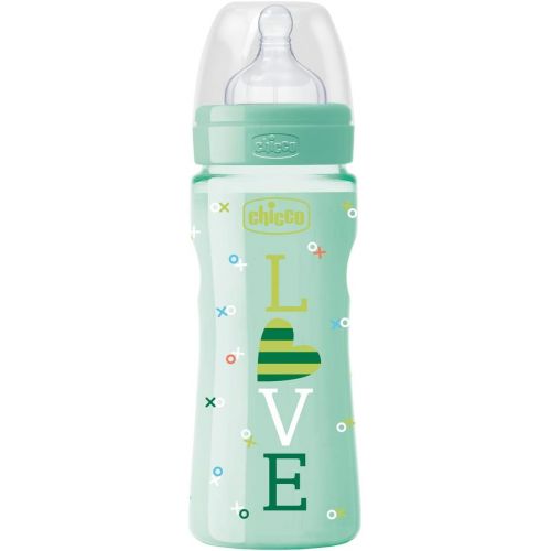 치코 Chicco Baby Bottle Wellbeing Coloured Polypropylene and Silicon Unisex 4M + 330ml